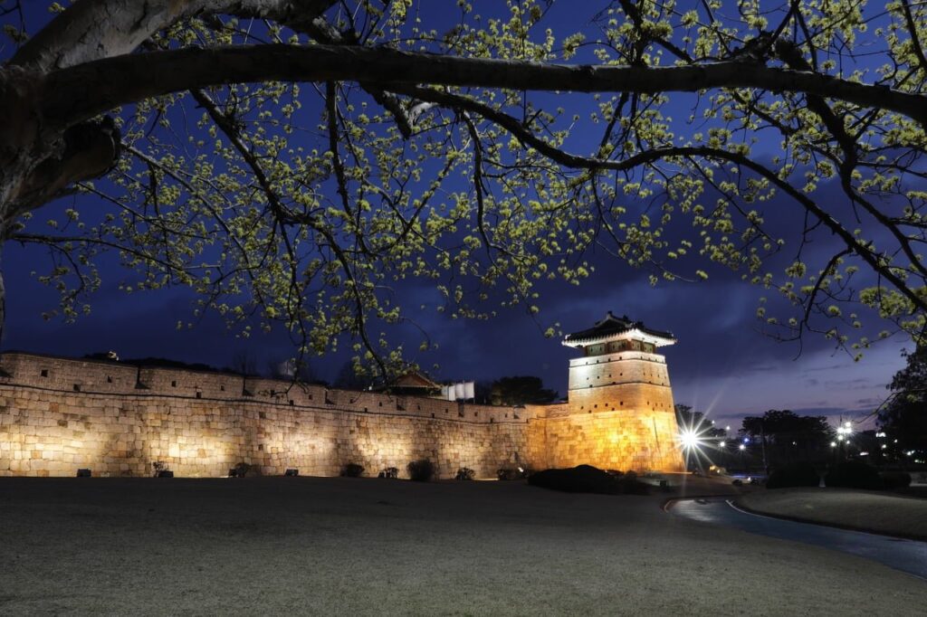 corn milk, magic hour, suwon hwaseong fortress
