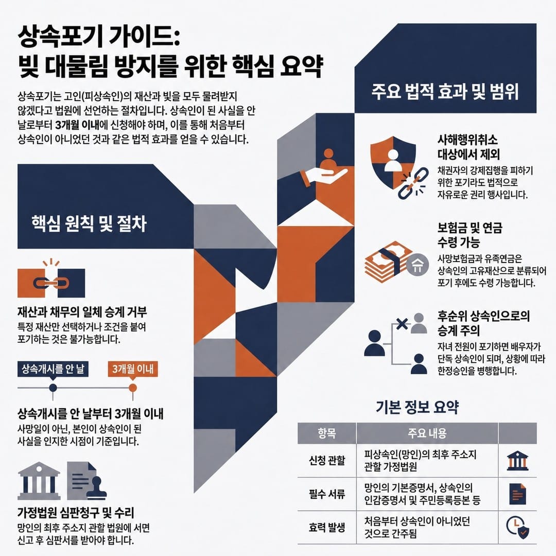 상속포기 가이드 — 절차·법적 효과·기본 정보 요약